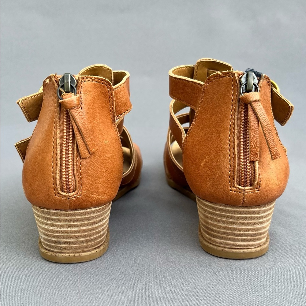 SOFT Iris Caged Wedge Leather Sandal Brown Women's 8.5 US Size - Picture 6 of 14